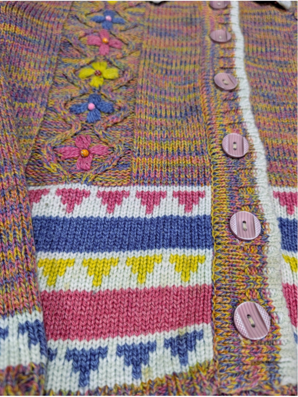 Women's KLJ Oswal Multi-color Floral Knit Cardigan Sweater - Picture 8 of 12